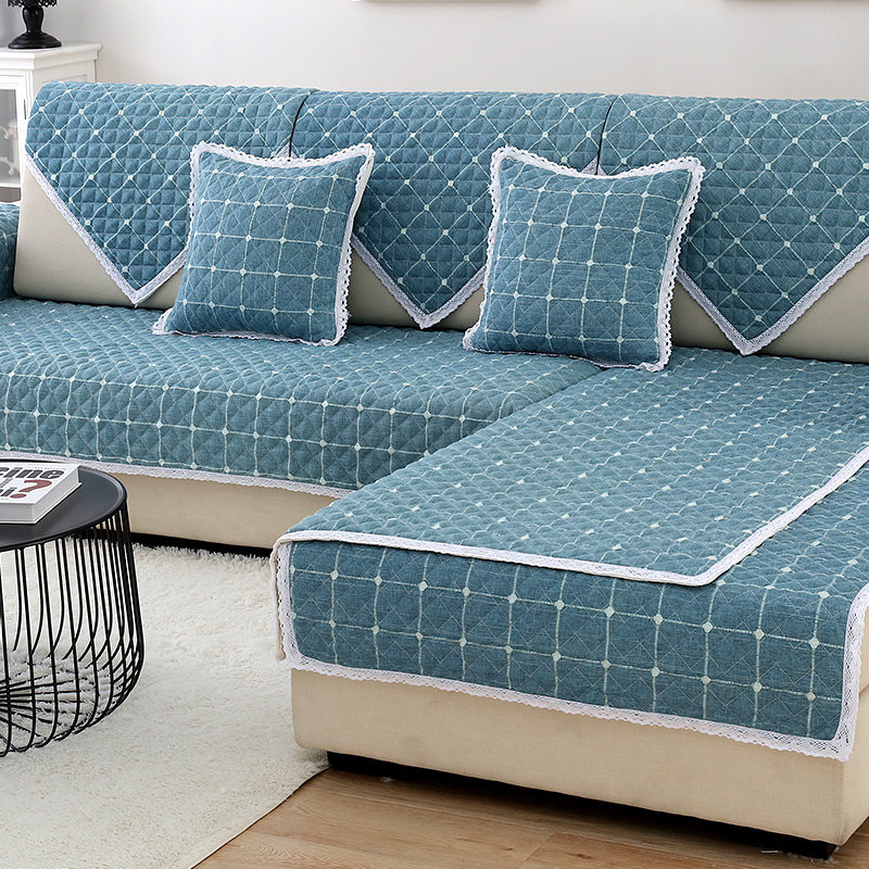 Sofa cushion four seasons universal non-slip fabric simple modern cotton and linen cushion linen sofa cover backrest towel full cover
