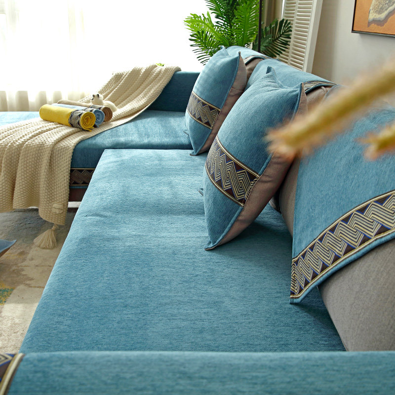 Chenille sofa cushion four seasons universal non-slip cushion Nordic simple fashion solid wood leather sofa cover cloth towel
