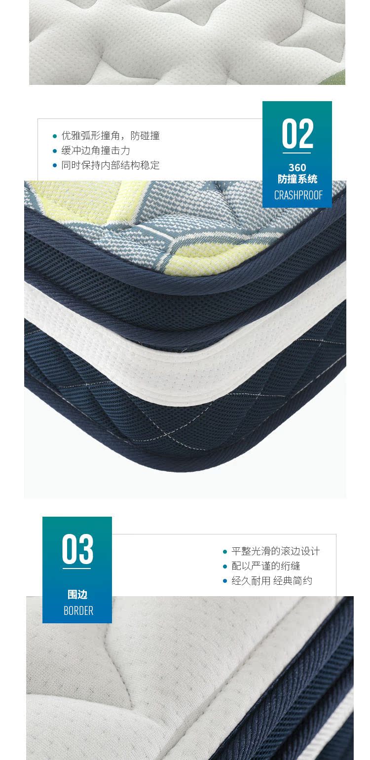 nệm cao su Xilinmen nhập khẩu từ Thái Lan cọ dừa nệm cứng kép mùa xuân độc lập Simmons nệm 1.8m - Nệm nệm nước cho bé