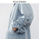 PEACEBIRD Women's Lapel Draped Trench Coat 2023 Autumn New Double-Beasted Straight Coat