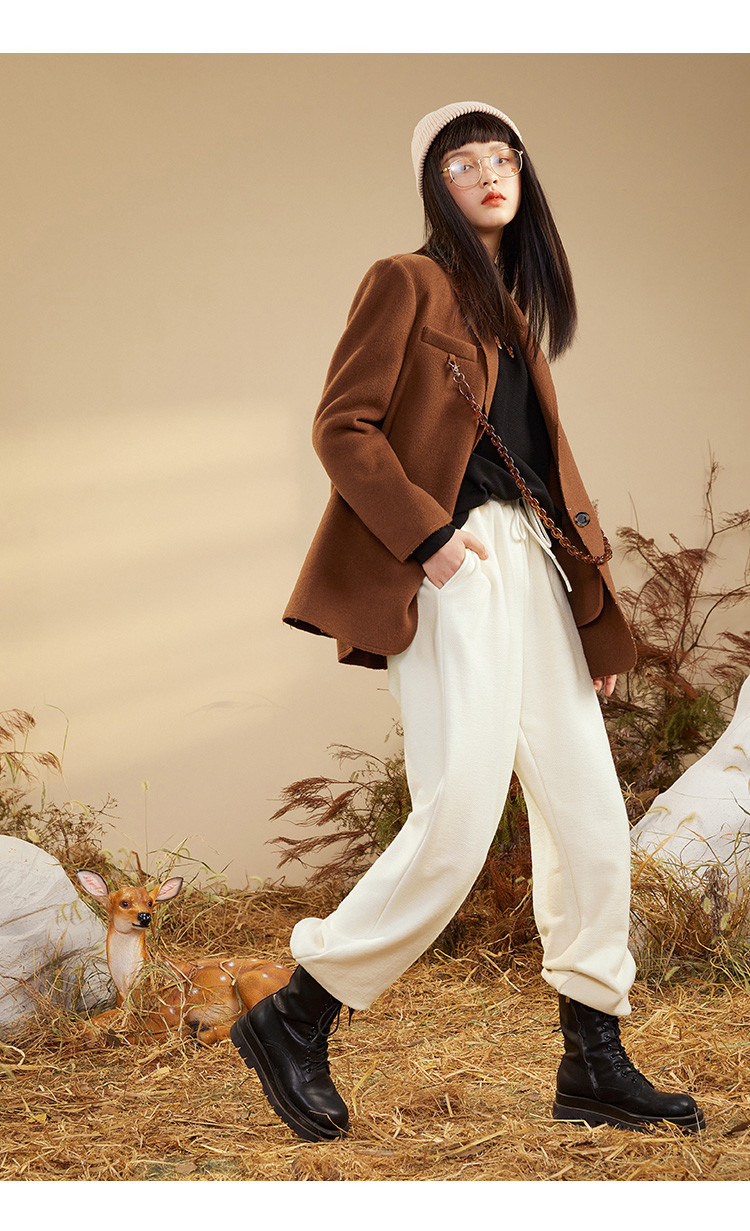 欧阳娜娜同款 太平鸟 双面呢 女式西装大衣 天猫优惠券折后￥349包邮（￥699-350）2色可选