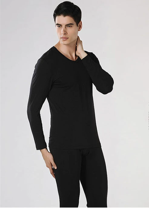 Modal v-cổ ấm áp đồ lót nam siêu mỏng set cơ sở áo len cotton Qiuyi quần mùa thu đáy quần lót