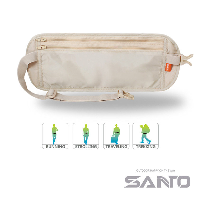 Outdoor sports running close-fitting waist bag travel anti-theft wallet invisible waist bag passport bag multi-function document bag