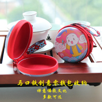 Mini round tinplate creative coin purse zipper jewelry earphone with special storage box Zen portable