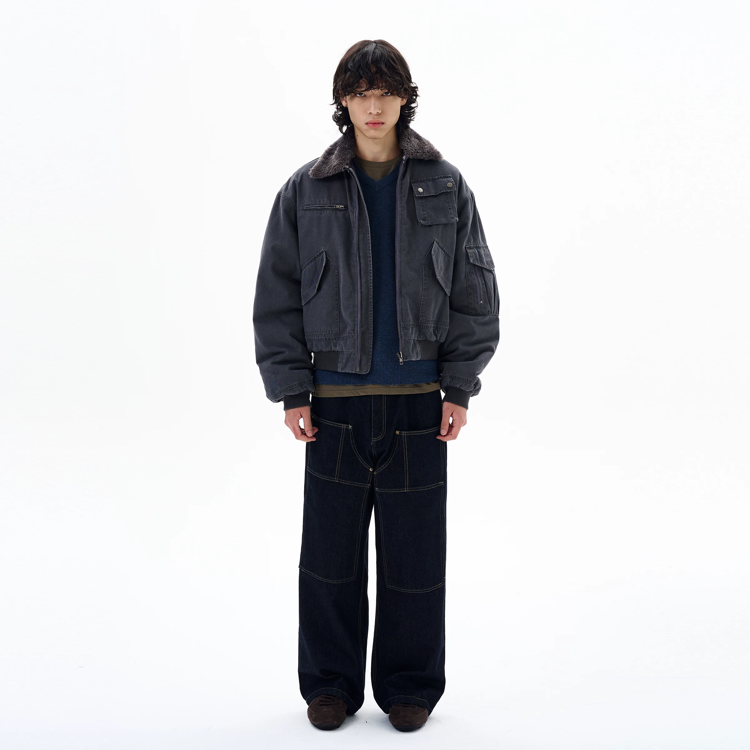 Winter retro men's down jacket, American style, high-quality style