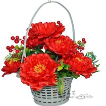 Simulation of the new 13 peony flower living room table bouquet flower arrangement silk flower ornaments fake flower decoration plastic