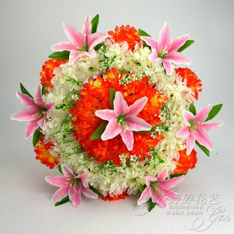 Simulated chrysanthemum 50 cm wreath Qingming sacrifice sweeping tomb on the grave flower cemetery placed plastic silk flower sacrifice fake flowers