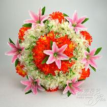 Simulation chrysanthemum 50cm wreath Qingming festival sacrificial tombs grave flowers cemetery placed plastic silk to pay homage to the artificial flowers