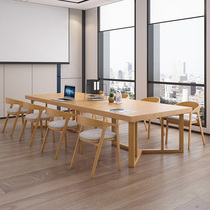 loft solid wood meeting table office long table industrial wind negotiation table and chairs combined bench meeting room strip table
