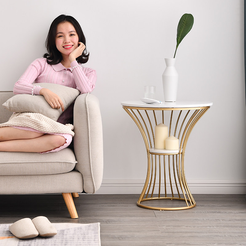 Edge a few sofas Nordic marble ins table bedside bedroom living room tea table light lavish small round table Balcony Corner a few