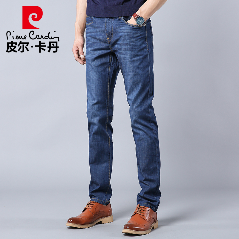 Pierre Cardin jeans men's straight summer stretch casual thin men's slim 2021 new men's pants