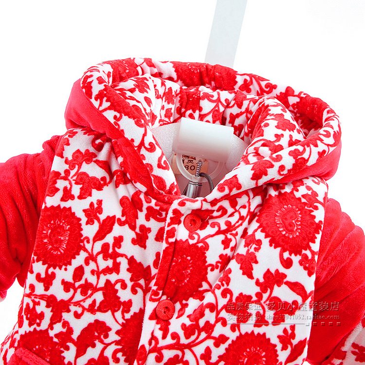 Quần áo trẻ em Bộ đồ vest bé gái tuổi ăn mặc 0-1 tuổi 2 Bộ đồ lót cotton cho bé mùa đông Quần áo năm mới quần áo trẻ em hàn quốc