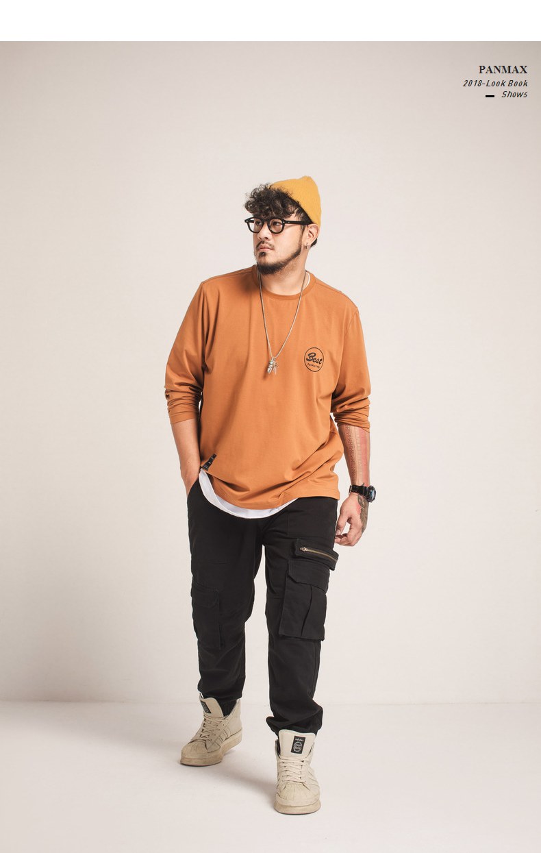 PANMAX overalls quần mùa thu nam quần nhiều túi thương hiệu chân hip-hop cộng với phân bón để tăng quần âu quần ống rộng nam