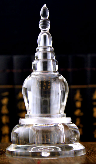 Acrylic stupa Built-in Dafang Guangfo Hua Yan Sutra miniature scriptures A Huayan Tower
