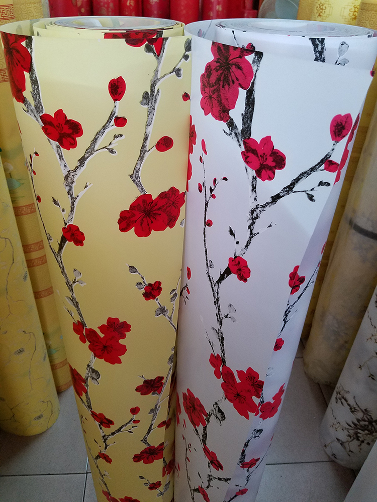 New Chinese lantern sheet lampshade material pvc sheep leather paper negatives suspended ceiling hollowed-out carved flower film light box sheet plum blossom