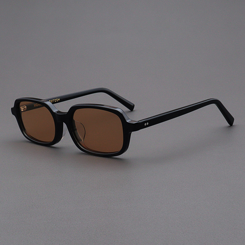 MOSCOT LEMTOSH Men's Polarized Light Brown Sunglasses, American Style Narrow Frame Square Nerd Sunglasses; Women's Sunglasses