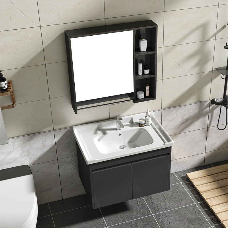 Nordic Solid Wood Bath Cabinet Composition Makeup Dressing Room Wash Terrace Small Household Type Washbasin Washbasin Bathroom minimalist washbasin