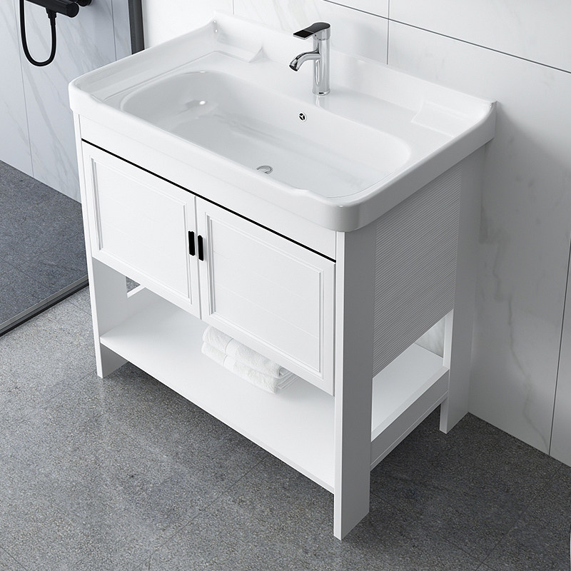 Floor-standing wash basin toilet washbasin cabinet combination ceramic small apartment type integrated washbasin balcony toilet simple