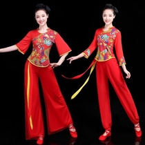 Square dance clothing set 2023 spring and summer new adult dance performance clothing waist drumming and drumming clothing for women
