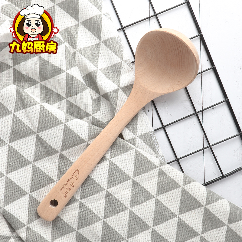 Natural unpainted wooden spoon creative kitchen utensils porridge spoon pot spoon large soup spoon original ecological long handle wooden spoon
