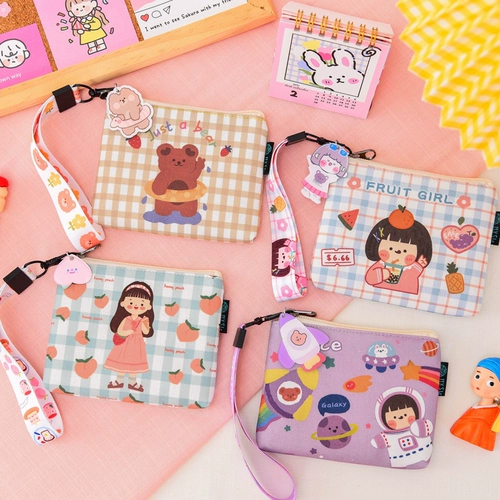 Оригинальная милая ткань, универсальный кошелек, сумка через плечо, монеты, барсетка, маленький короткий бумажник, в корейском стиле