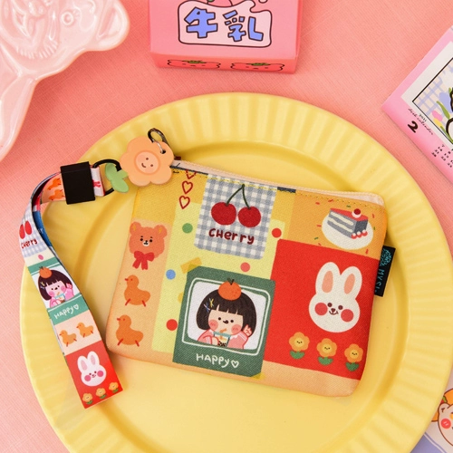 Оригинальная милая ткань, универсальный кошелек, сумка через плечо, монеты, барсетка, маленький короткий бумажник, в корейском стиле