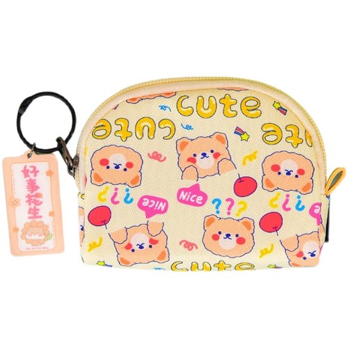 Милый мультяшный кошелек с молнией, маленький бумажник, монеты, ключница, сумка через плечо, с медвежатами