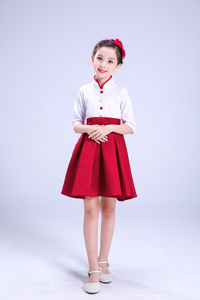 Học sinh tiểu học và trung học mới hợp xướng trang phục đọc thơ đồng phục học sinh đồng phục trang phục trẻ em biểu diễn quần áo nam nữ - Trang phục đồ trẻ em