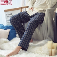 Ba khẩu súng quần nhà nam Quần pyjama Màu nhung quần nhà mùa thu cotton sống trẻ trung 60539 baggy nam