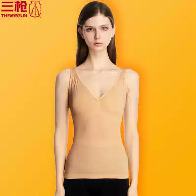 Three guns beauty slim horse clip V-neck women's vest elastic autumn warm vest thin section highlights the figure 30690