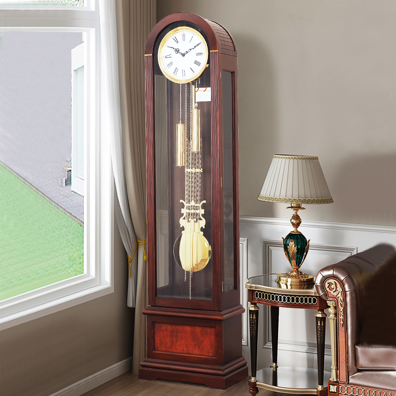 Minimalist mechanical dome landing bell Helmler large seat bell new Chinese style villa with large pendulum clock living room solid wood upright bell-Taobao