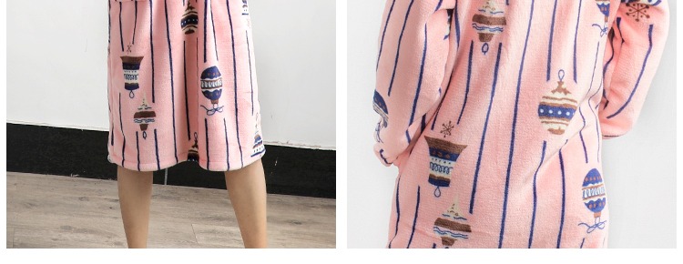 Đồ ngủ nhung san hô phụ nữ mùa thu và mùa đông kích thước lớn chất béo dày mm váy ngủ flannel ấm áp trong phần dài cộng với nhung lỏng váy xuông