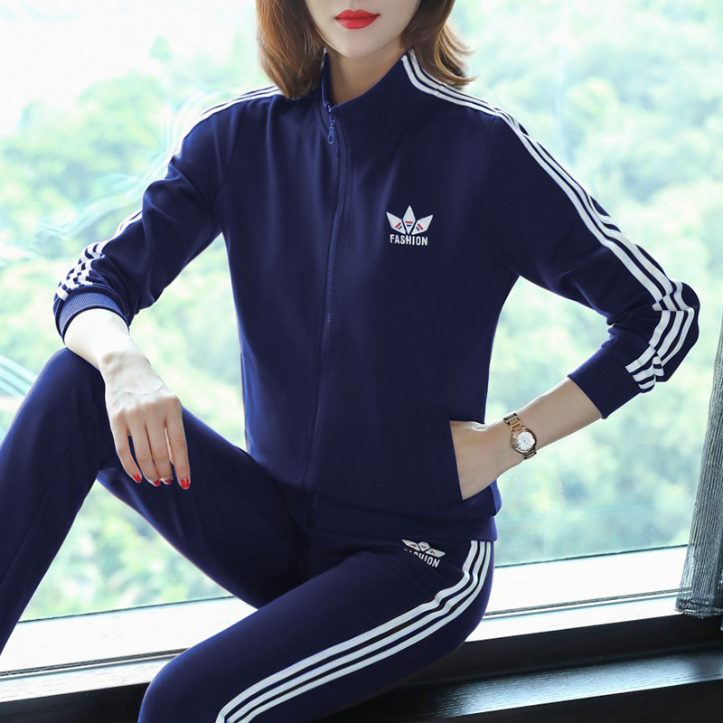 Sportswear suit women's spring new fashion Korean version spring and autumn clothing large size tide brand tooling ladies leisure two-piece set
