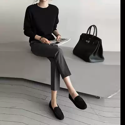 Suit pants women's ankle-length pants 2021 Spring and Autumn New Korean version of high waist small feet straight casual professional thin pipe pants
