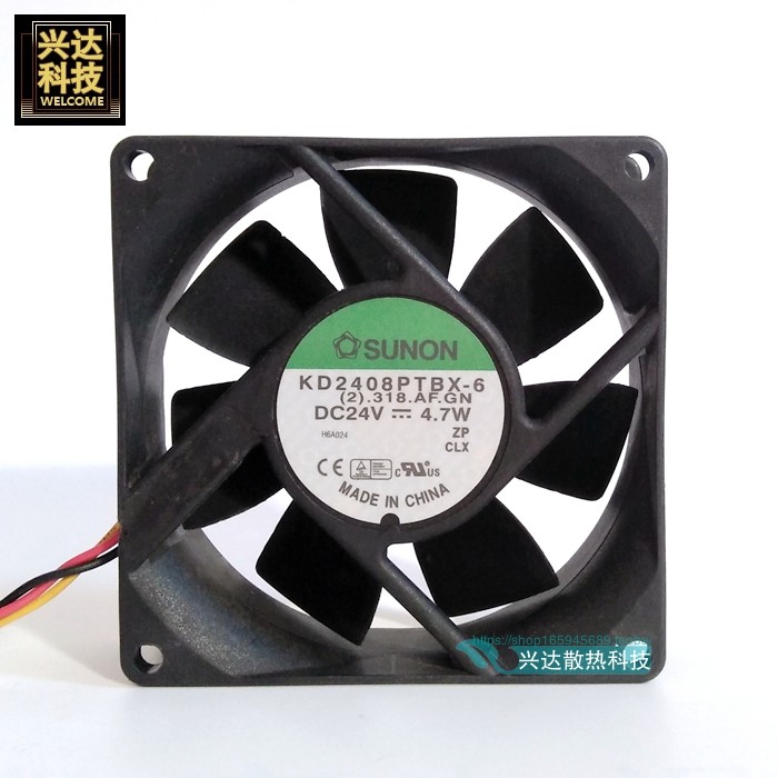 Original built SUNON8025 24V4 7W KD2408PTBX-6 8cm converter cooling fan