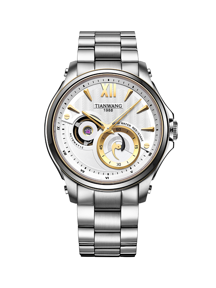 Tianwang Watch Large Dial Skeleton Automatic Mechanical Watch Men's Steel Band Business Watch 51052 Practical Gift for Boys