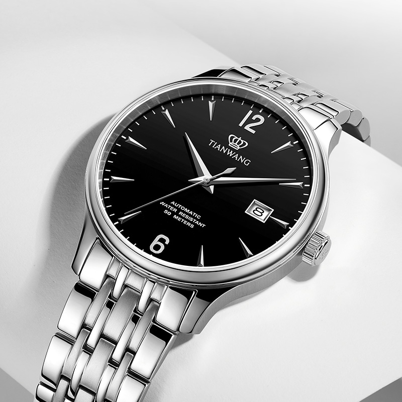 Tianwang Watch Kunlunシリーズ クラシックビジネス自動巻き機械式時計 防水カレンダーウォッチ メンズ 5845 誕生日プレゼント