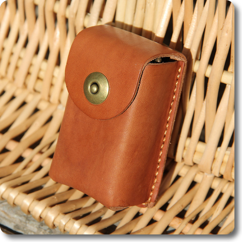 Leather folding old flower glasses glasses box hard leather stereotyped small waist bun head layer implanted ancient convenient storage box