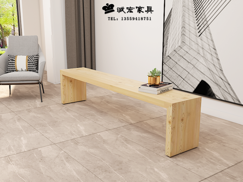 Nordic Solid Wood Bench Long Bench Bench Rest Strip Bench Brief Dining Stool Home Entrance Door Change Shoes Stool Bedroom Bedstool