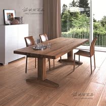 American solid wood dining table rectangular all solid wood small apartment modern minimalist home computer table retro long table