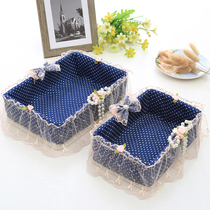 Cosmetics storage box basket cloth rattan storage basket desktop remote control storage basket hemp rope weaving storage box