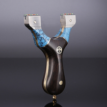 Flat skin titanium alloy slingshot Artificial turquoise copper patch splicing pure brass clip Rosewood competitive slingshot special