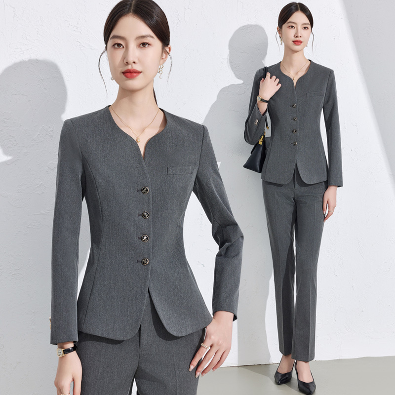 Professional Suit for Women, Spring and Autumn 2026 New Style, Jewelry Store Workwear, Beauty Salon Formal Wear, Gray Blazer Work Uniform