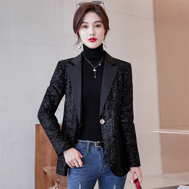 Xiaoxiang ladies style jacket women's spring, autumn and winter all-match 2022 spring and autumn new casual small sequin suit jacket