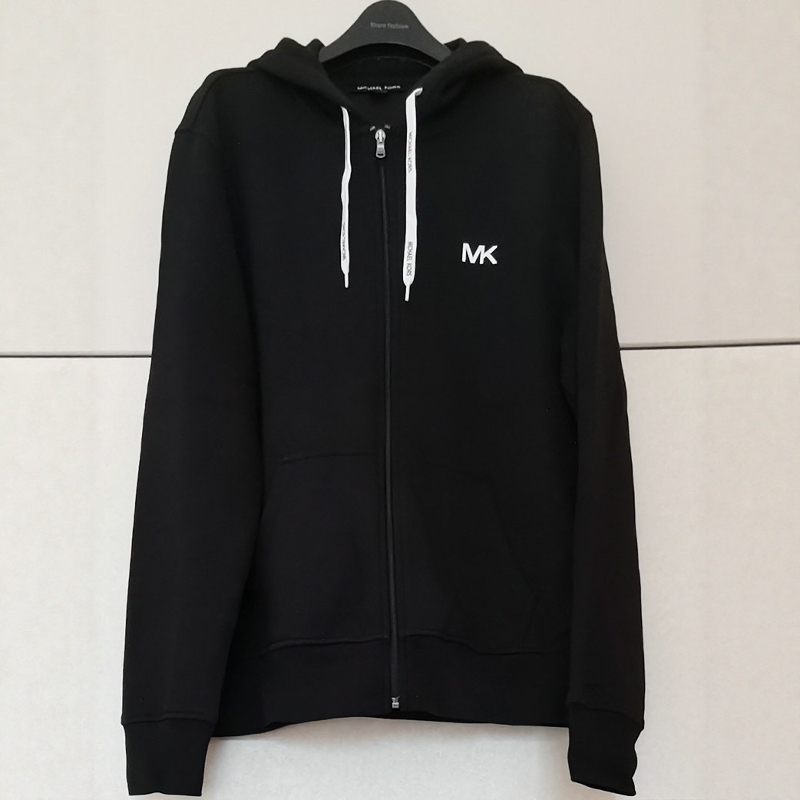 Michael Kors New Autumn and Winter Men's Fashion Casual Hooded Solid Color Warm Long-Sleeved Sweatshirt Zipper Jacket