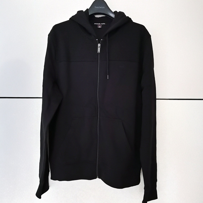 Mk Autumn and Winter New Men's Fashion Solid Color Hooded Sweatshirt with Stripe Decoration, Fleece-Lined Warm Long-Sleeve Zip-Up Jacket