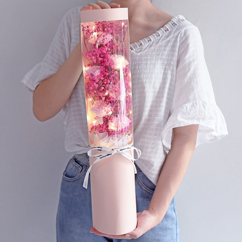 Carnation Rose Gypsophila Dried Flower Bouquet Gift Box for Girlfriend Teacher Girlfriend Girlfriend Graduation Internet Celebrity Gift