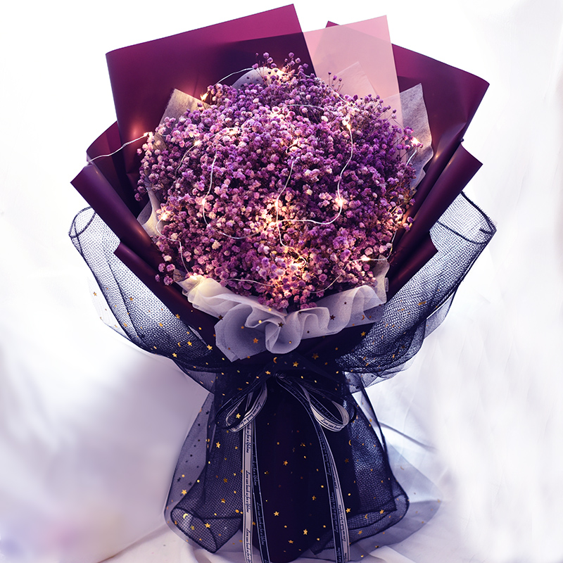Valentine's Day Eternal Flowers Gypsophila Dried Flowers Large Bouquet of Roses for Girlfriends Girlfriends Wife Boyfriends Niche Birthday Gift