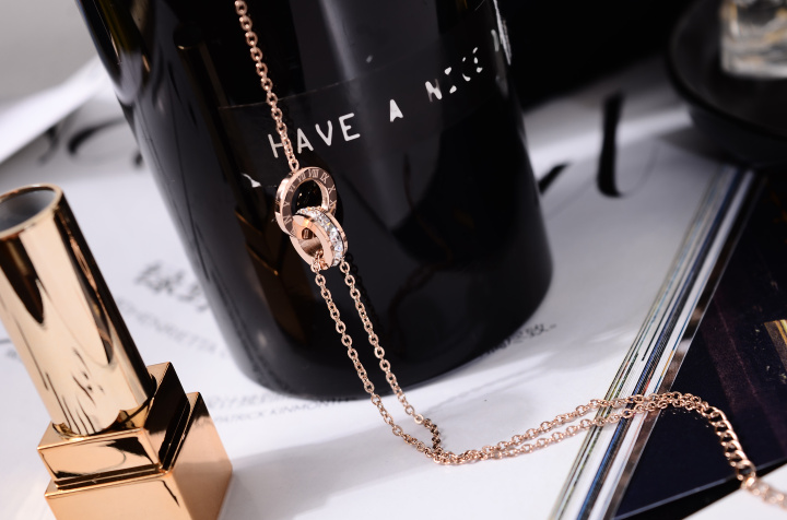 Phiên bản Hàn Quốc của mô hình vòng tròn tính khí đơn giản kim cương titan thép mạ vàng hồng 18K vòng chân vàng nữ trang sức mắt cá chân chuỗi vòng chân lắc chân vàng tây