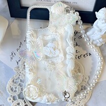 Cream Glued Cell Phone Shell Diy Material Bag Handmade Homemade Christmas Resin Small Ornament Accessories Paparazzi